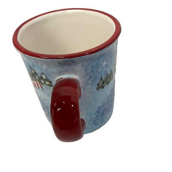 Certified International Cup Mug Winter Holiday Snowman Red Handle Ceramic - Picture 4 of 7